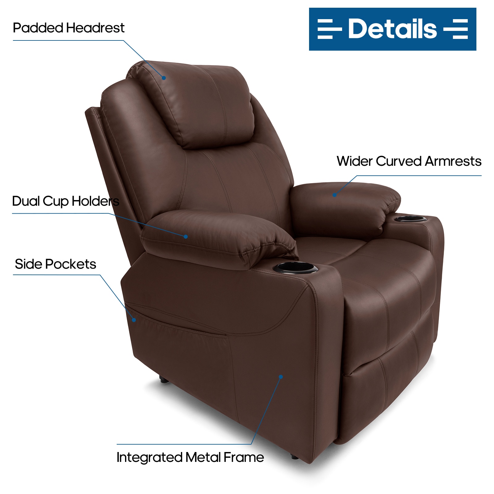 Luxury Leather Massage Chairs Power, Real Leather Massage Chairs